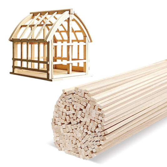 300 Pcs Balsa Wood Sticks 1/8 x 1/8 x 12 Inch balsa Wood Strips Hardwood Square Dowels balsa Wood dowels Unfinished Wooden Strips for Craft DIY Supplies Square Wooden dowels