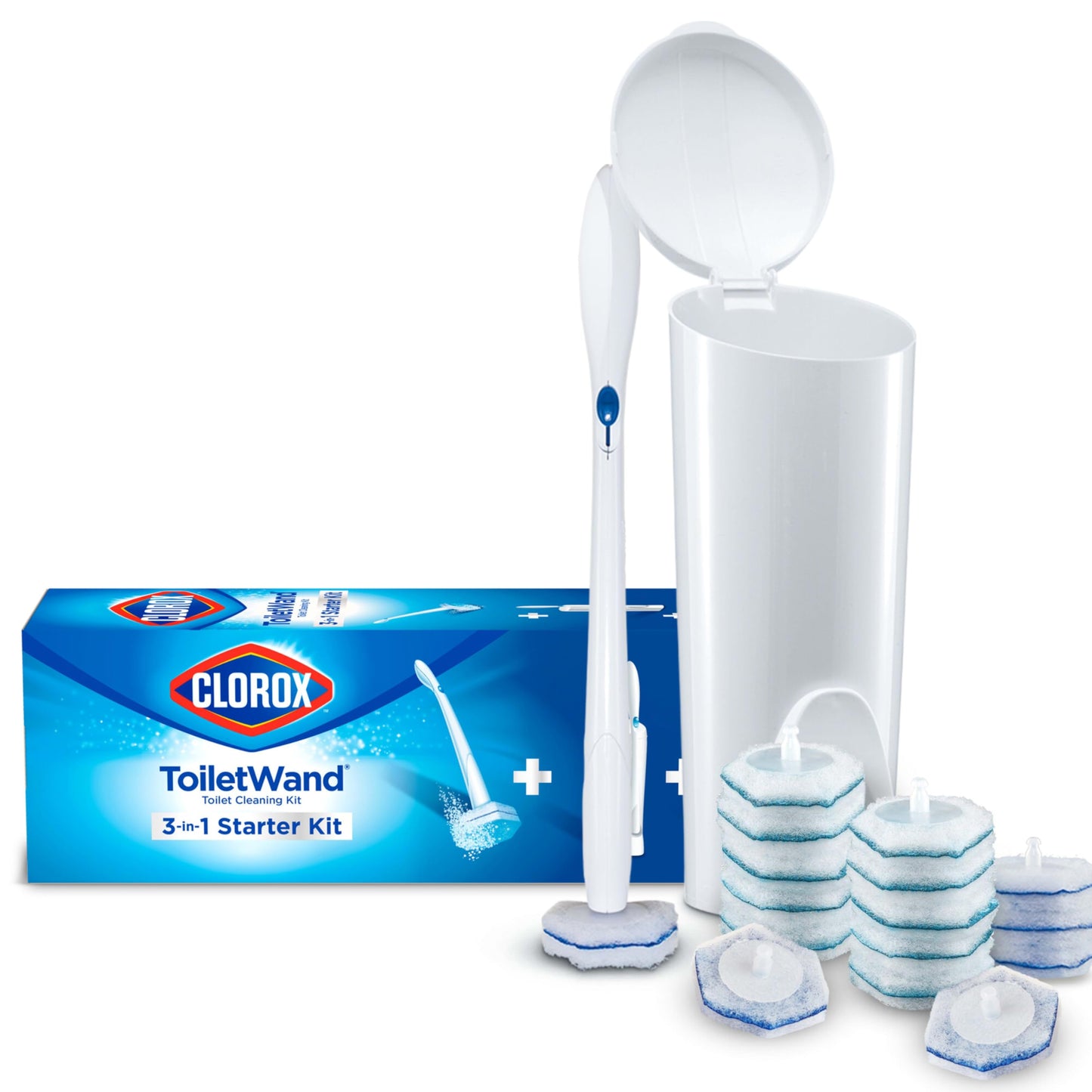 Clorox Toilet Wand Toilet Cleaning Kit, ToiletWand, Caddy and 6 Refills (Pack May Vary)