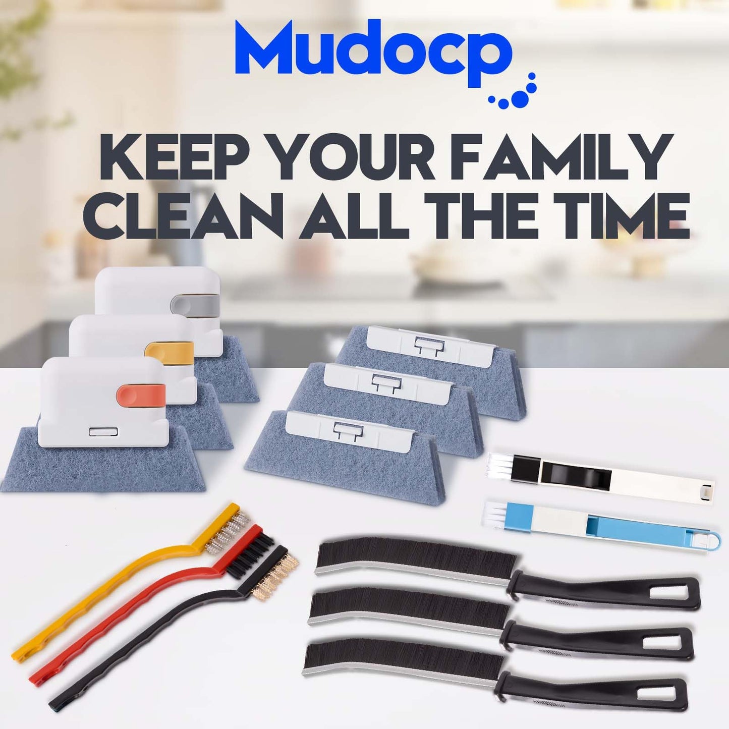 Window Track Cleaner Tools Set, 14 PCS Window Groove Cleaning Brush Kit for Sliding Door, Sill, Tile Lines, Shutter, Car Vents, Keyboard