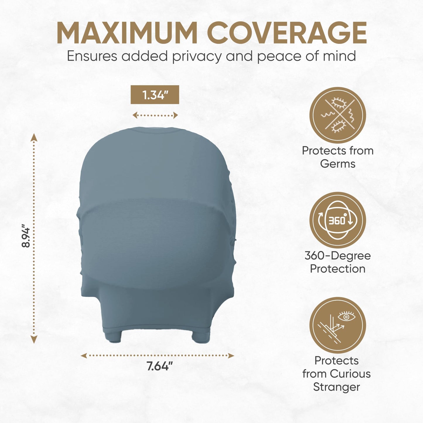 MOZAH Baby Multi-Use Cover: 9-in-1 Car Seat & More Covers - Nursing, Shopping Cart, High Chair - Blue Mirage