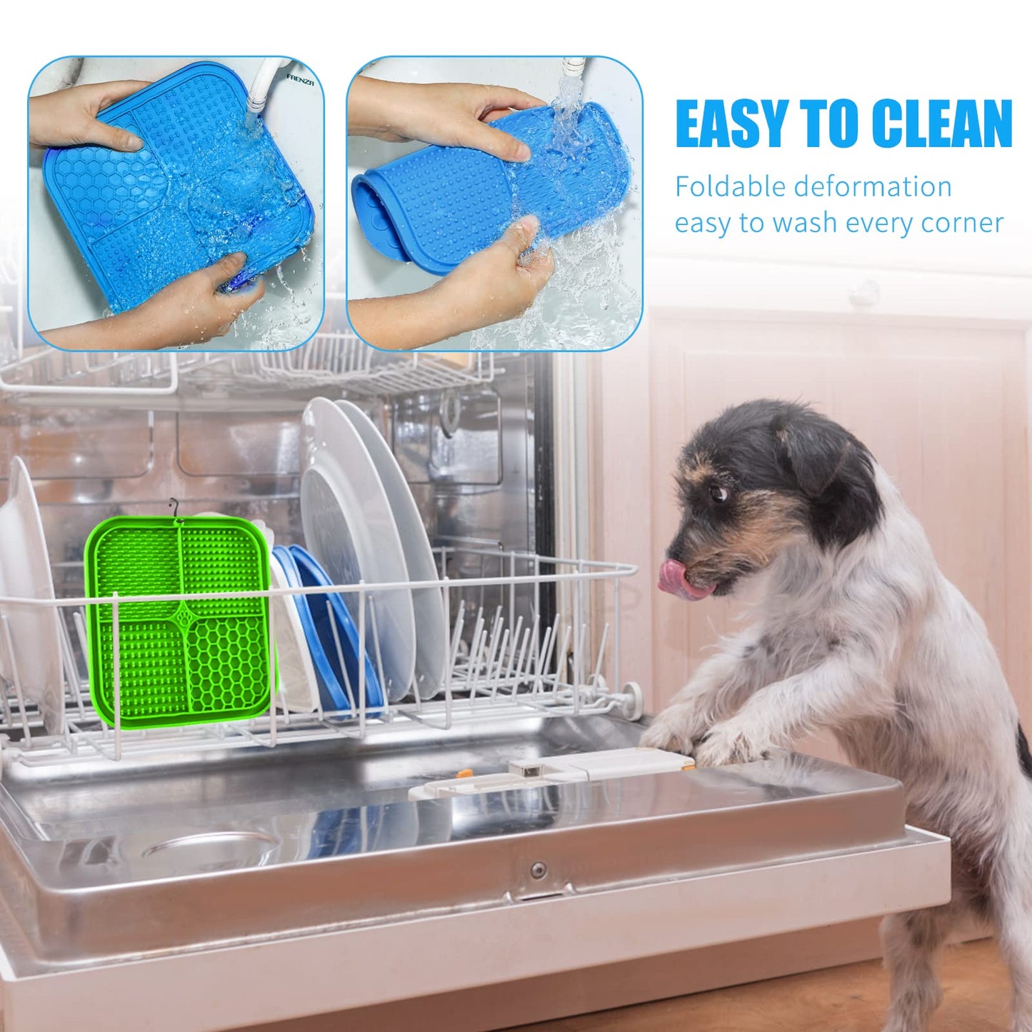 Lick Mat for Dogs, Premium Lick Pad with Suction Cups for Dog Anxiety Relief, Slow Feeder Dog Bowls, Bathing, Grooming and Training