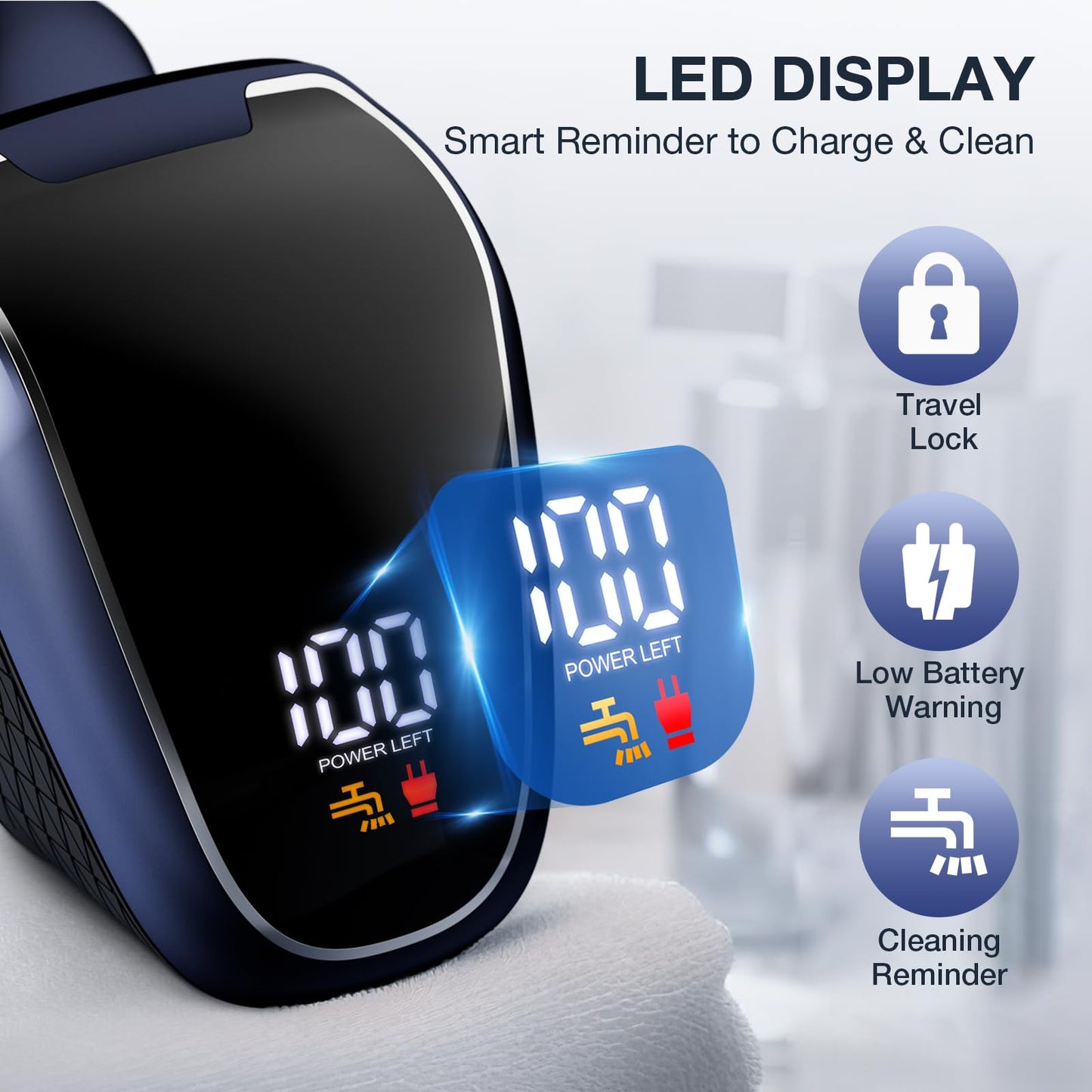 Head Shaver 7D, Wyklaus Head Shavers for Bald Men, Head Electric Razor with Nose Hair Trimmer, Waterproof Wet Dry Mens Grooming Kit