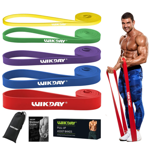 WIKDAY Resistance Bands for Working Out, Exercise Bands, Workout Bands, Pull Up Assistance Bands for Body Stretching Training Physical Therapy Muscle Training for Men & Women Multicolour (8-100lbs)