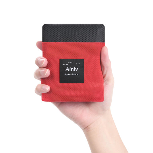 Picnic Blanket, Mini Pocket Beach Mat 78.8 x 82.7IN (5-7 People) Foldable, Lightweight Waterproof Sand Free, Foldable Thin Ground Sheet for Outdoor Camping Hiking Travel - with Hand Strap