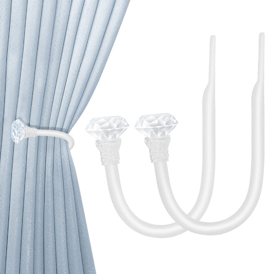 Hion Curtain Holdbacks Black 2pcs, Curtain Tiebacks Wall Mounted Curtain Hooks Holders for Drapes