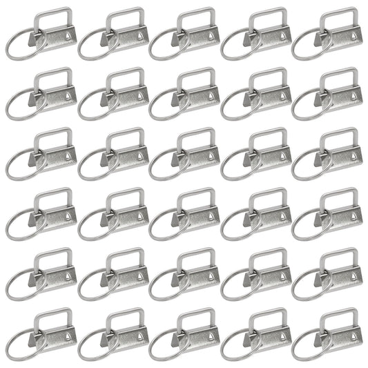 Key fob Hardware,30 PCS 1 Inch Key fob Keychain with Keychain Rings for Bag Webbing Wristlets Lanyards and Key Chain Making Hardware Supplies(Bronze)