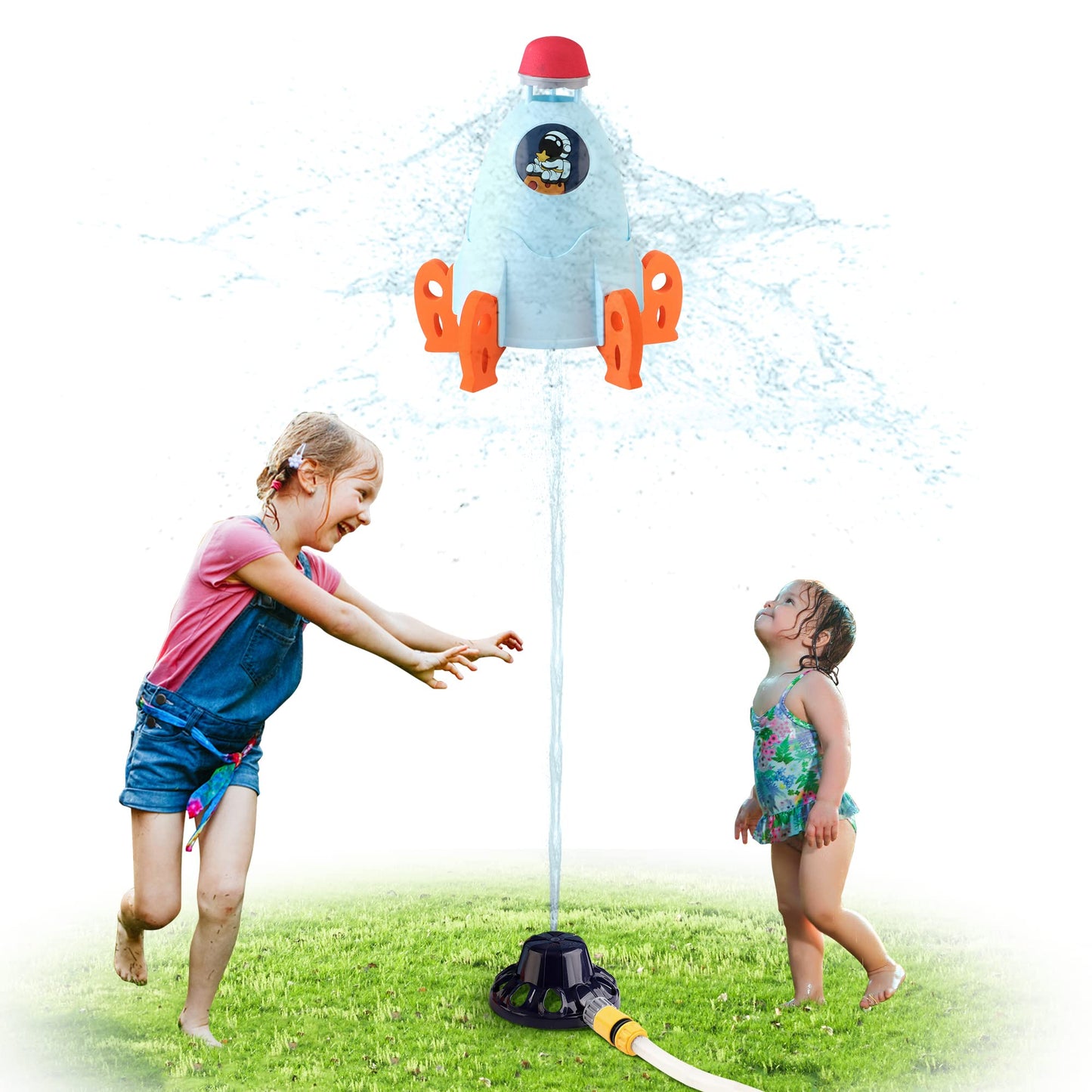 Chuchik Water Sprinkler for Kids - Backyard Spinning Turtle Toy - Summer Splashing Fun - Sprays Up to 8ft High - Attaches to Garden Hose