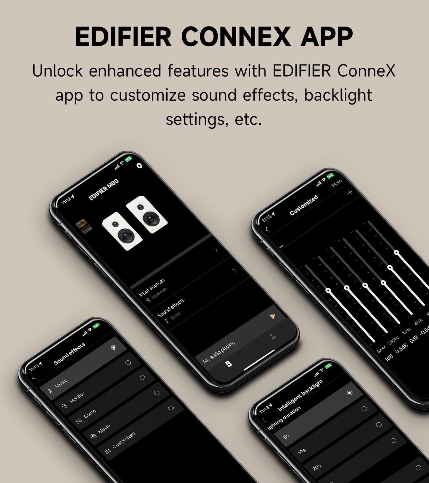 Edifier M60 Multimedia Speaker Bluetooth 5.3, 66W RMS, Hi-Res Audio & Hi-Res Wireless Audio, LDAC,3" Mid Bass & 1" Tweeter, USB-C & Aux Inputs, Compact Desktop Speaker – Classic Oak