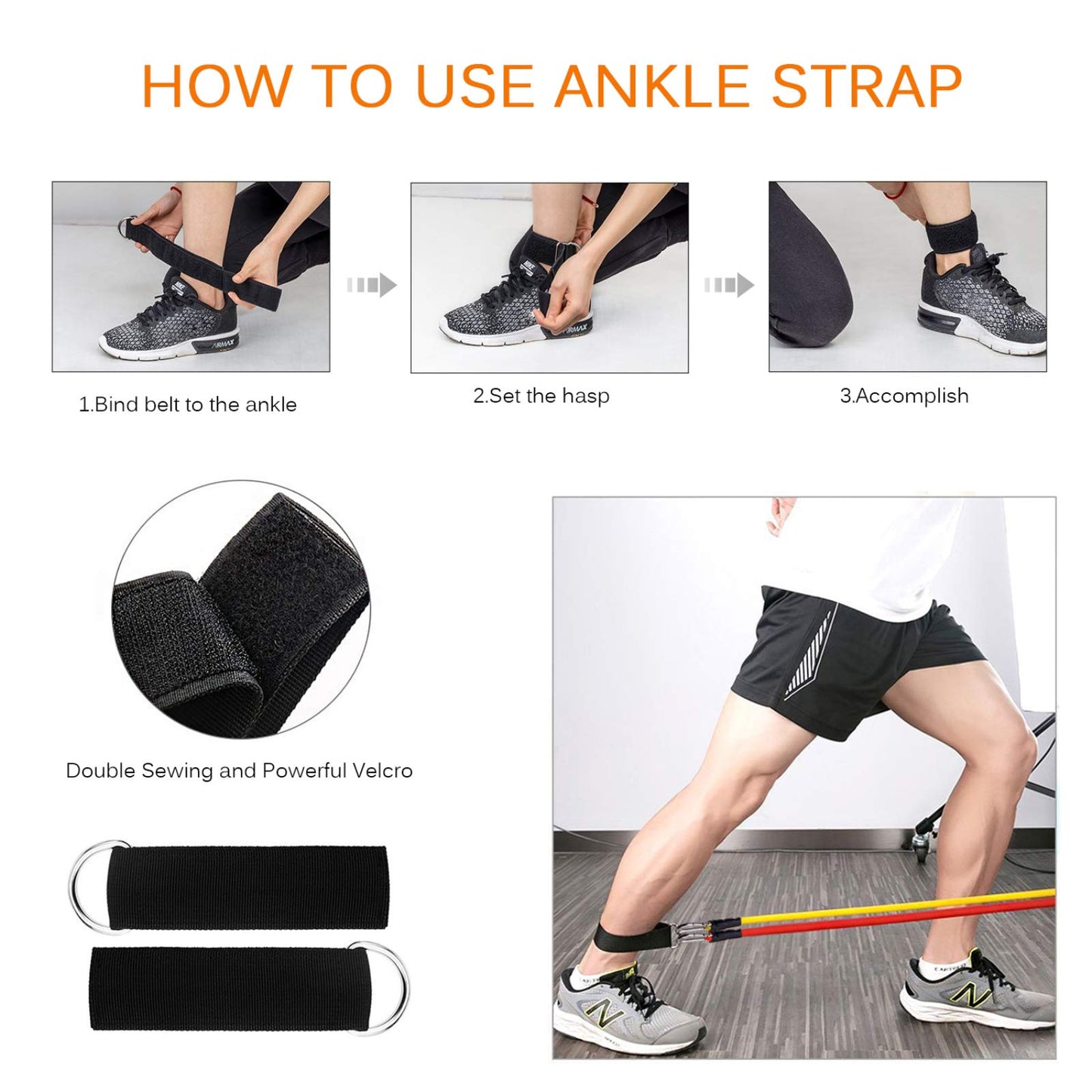 Resistance Bands Set (12pcs), Workout Bands with Handles, Door Anchor, Ankle Straps and Carry Bag, Exercise Bands for Shape Body and Home Workouts