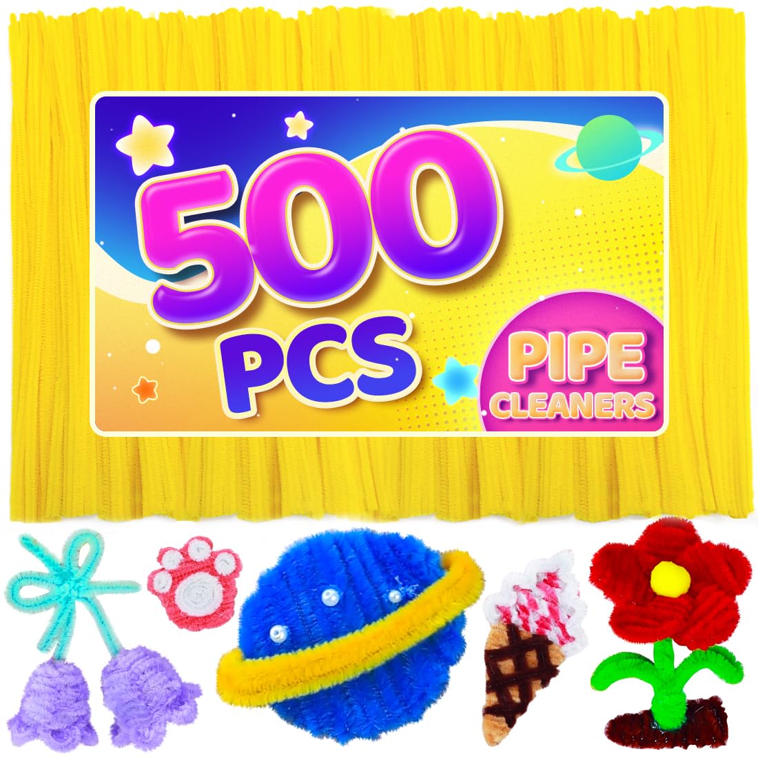 Eppingwin 1000pcs Pipe Cleaners, White Pipe Cleaners Craft Supplies,Chenille Stems for DIY Arts Crafts Project(White)