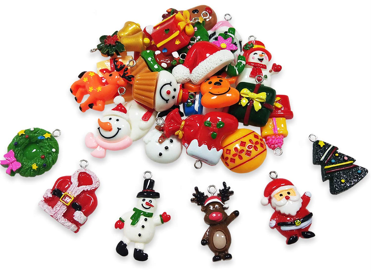 30pcs Mini Christmas Ornaments for Mini Tree Decorations Small Christmas Ornaments Resin Miniatures for Craft Christmas Decor