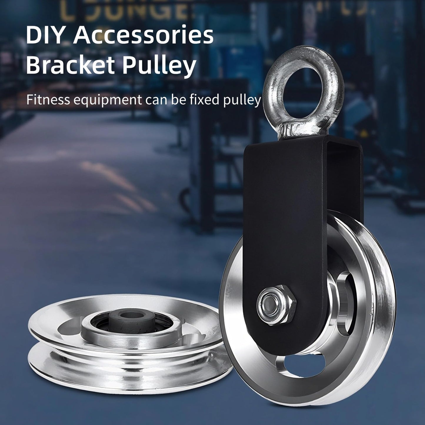 Ezweiji Cable Pulley Wheel, 114-115mm Universal Aluminum Alloy Pulley Wheel for Home Gym Exercise Strength Training Equipment