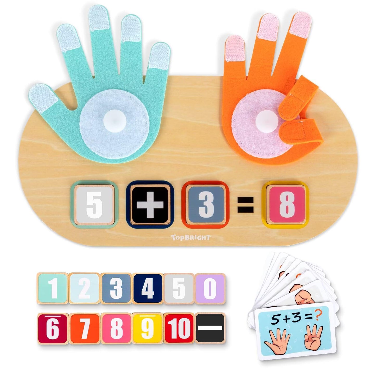 TOP BRIGHT Preschool Learning Toys for Toddlers 2-4, Educational Math Manipulatives Number Counting Blocks for Kids, Montessori Toys for 3 4 5 Year Old Finger Math Toy