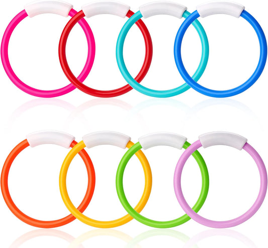 JOYIN Dive Rings Pool Toys, 8 Pcs Colorful Pool Rings for Kids, Underwater Training Swimming Diving Toy for Kids Gifts Summer Swim Water Fun Games