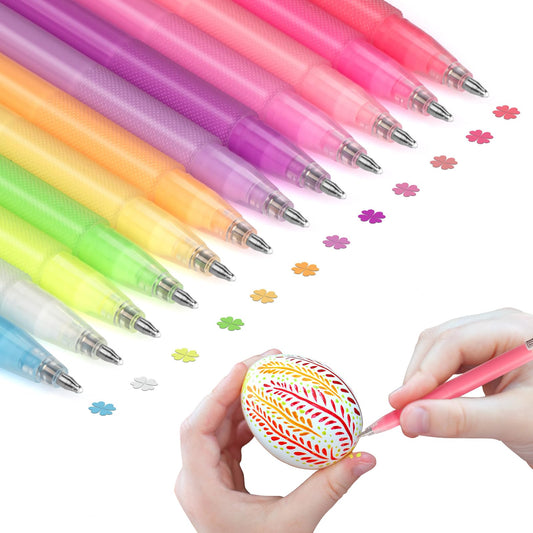 12 Colors Acrylic Paint Markers, 1.0mm Colored Pens for Black Paper, Neon Gel Pens for Coloring, Doodle, Drawing, DIY Projects, Crafts Art Supplies