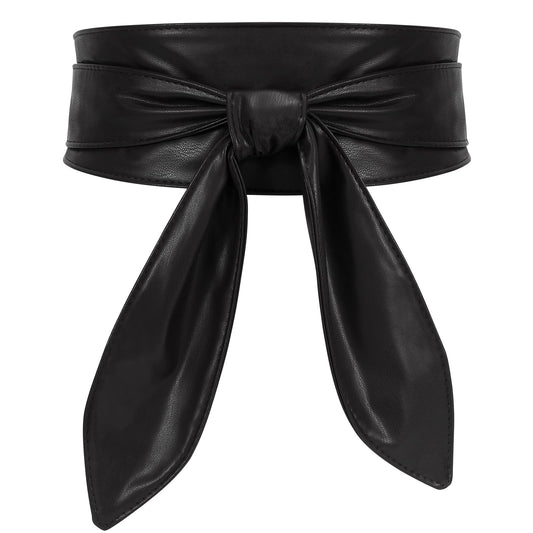 WHIPPY Women Obi Belt Fashion Wrap Around Wide Waistband Knotted Belt for Dress