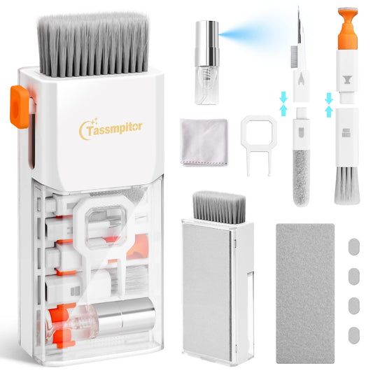 Laptop Cleaning Kit, All in 1 Keyboard Cleaning kit for MacBook iPad iPhone, Compact Keyboard Cleaner with Brush and Spray for Tablet, Airpods, Earbud, Computer Screen, PC Monitor, Blue