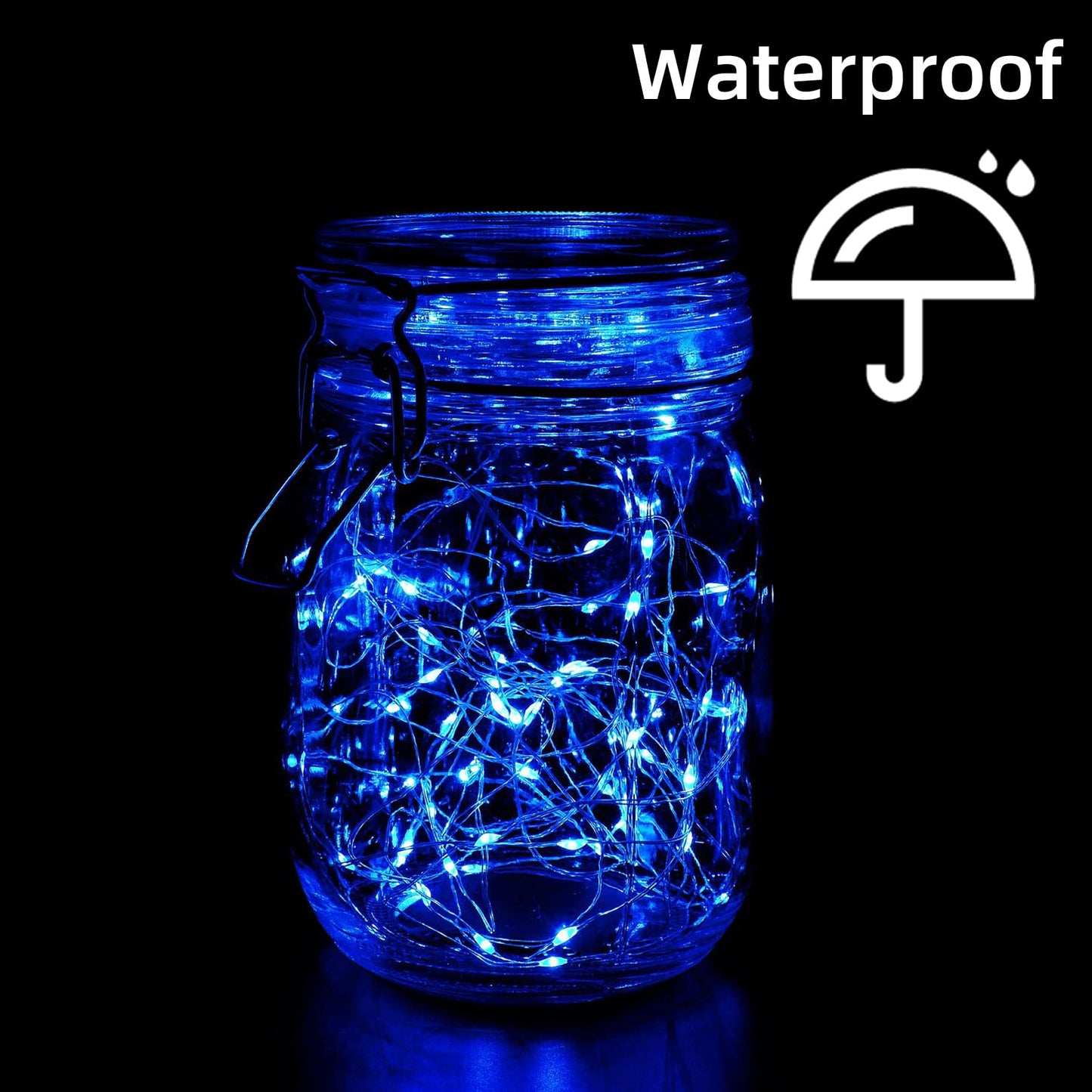 LAMPHOME 20 Pack Fairy Lights Battery Operated - 7ft 20 LED Lights Copper Wire Mini String Light Firefly Light for Mason Jars DIY Crafts Christmas Wedding Party Centerpiece Table Decor,Blue