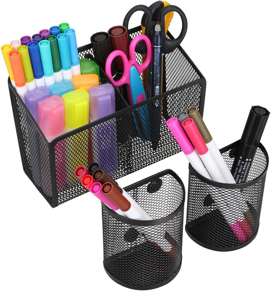 Magnetic Pen Holder, Metal Strong Magnet Pen Cup Magnetic Marker Storage Basket Locker Organizer for Whiteboard Refrigerator Fridge Locker Accessories Teacher Must Haves Classroom School Supplies