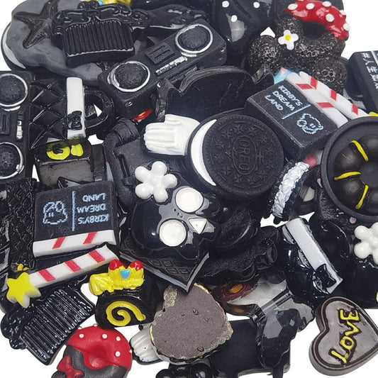 Chenkou Craft 50pcs Lots Mix Assort Easter DIY Flatbacks Resin Flat Back Scrapbooking Slime Beads Supplies for DIY Craft + 1pc Clear Box