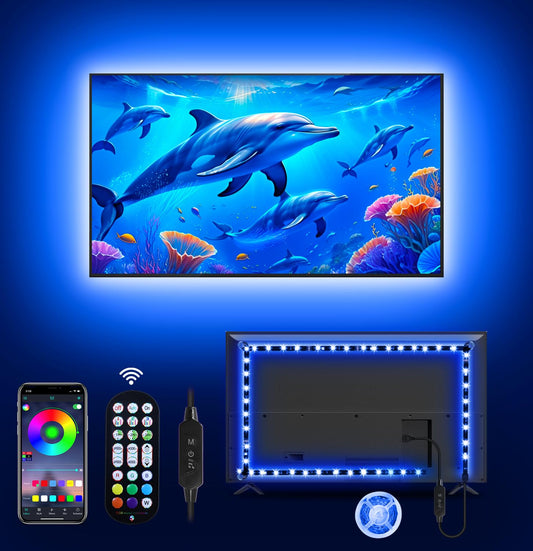 MATICOD LED Lights for TV Led Backlight, 9.84 RGB Led Strip Lights USB TV Lights Behind 32-43 TV, APP Remote Control Music Sync TV LED Lights
