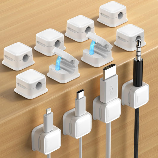 8 Pack Cord Organizer Holder,Costop Strong Adhesive Desk Cable Management Magnetic Easy Open,Organize Phone Charging Cords Wire Holder Organizer Neatly for Home,Office,Car,Desk,Nightstand
