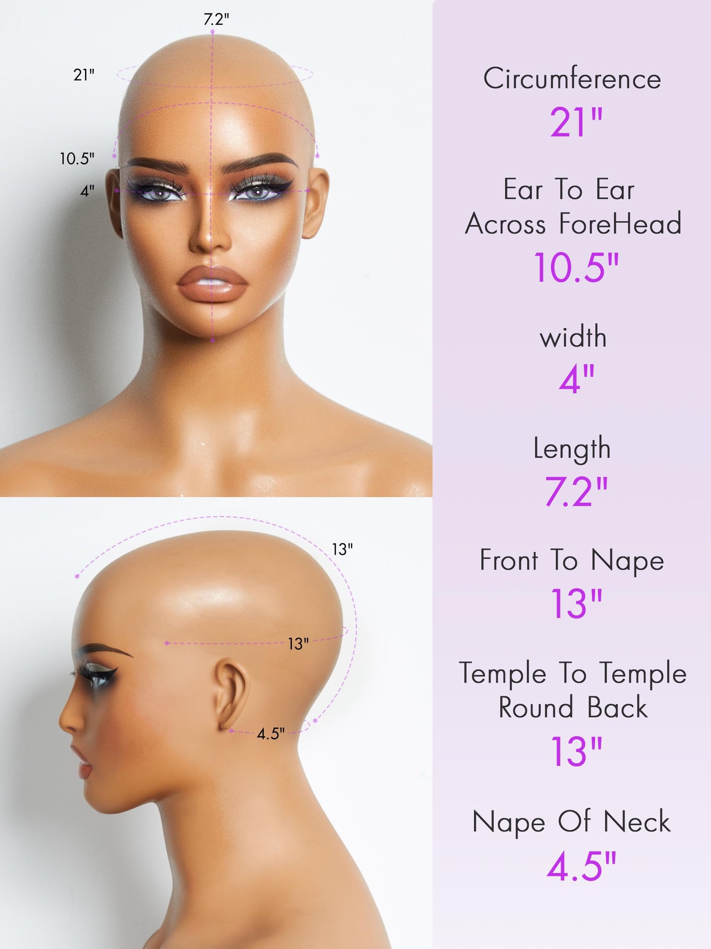 LUVME HAIR 10 Inch Yaki Straight Bob Wig with Bangs Human Hair Glueless HD Lace Bob Wig with Brown Highlights, Ready to Go Short Wigs For Women 180 Density (Breathable Cap)