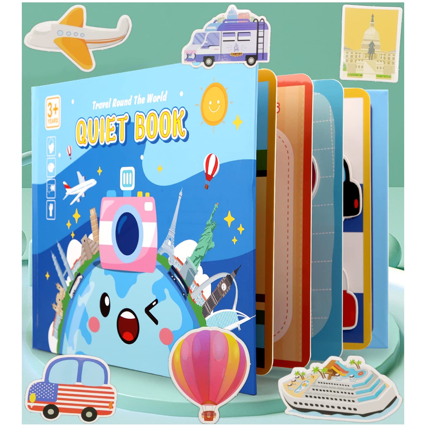 MIKNEKE DIY Montessori Quiet Book for Toddlers, Montessori Busy Book for Kids to Develop Learning Skills, Montessori Learning Materials Homeschool Preschool Educational Activity Book