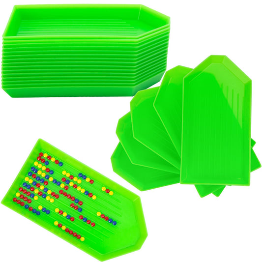 20PCS Green Plastic Diamond Painting Trays,3.5inches x 1.9inches Bead Sorting Trays Organizer, Diamond Painting Tool Accessories for DIY Art Craft (Green 20PCS)