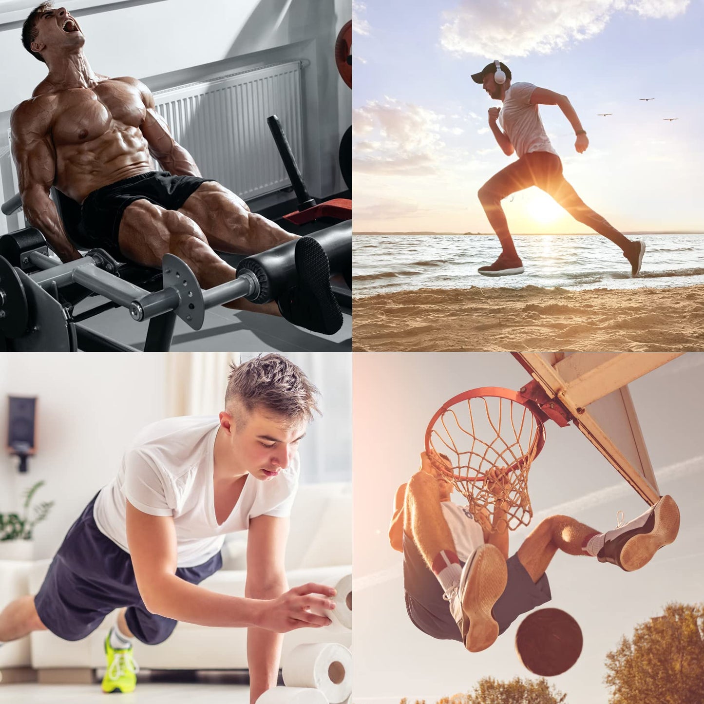 VPOS Gym Shorts for Men 5 Inch - Lightweight Mens Athletic Shorts Quick Dry Workout Running Shorts with Zipper Pockets (White, Large)