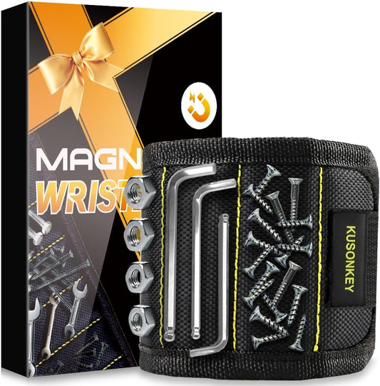 Christmas Gifts Stocking Stuffers for Men, KUSONKEY Magnetic Wristband Tool Gift for Men Who have Everything,Wrist Magnetic Screw Holder with Strong Magnets for Holding Screws Tool for Dad,Electrician