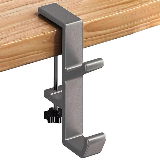 JAKO Headphone Stand Hanger Holder, Under Desk Aluminum Alloy Headset Stand with Fit for Gaming PC Accessories,Under Desk Clamp Hook Mount Suitable for Office, Computer Desk (Black)