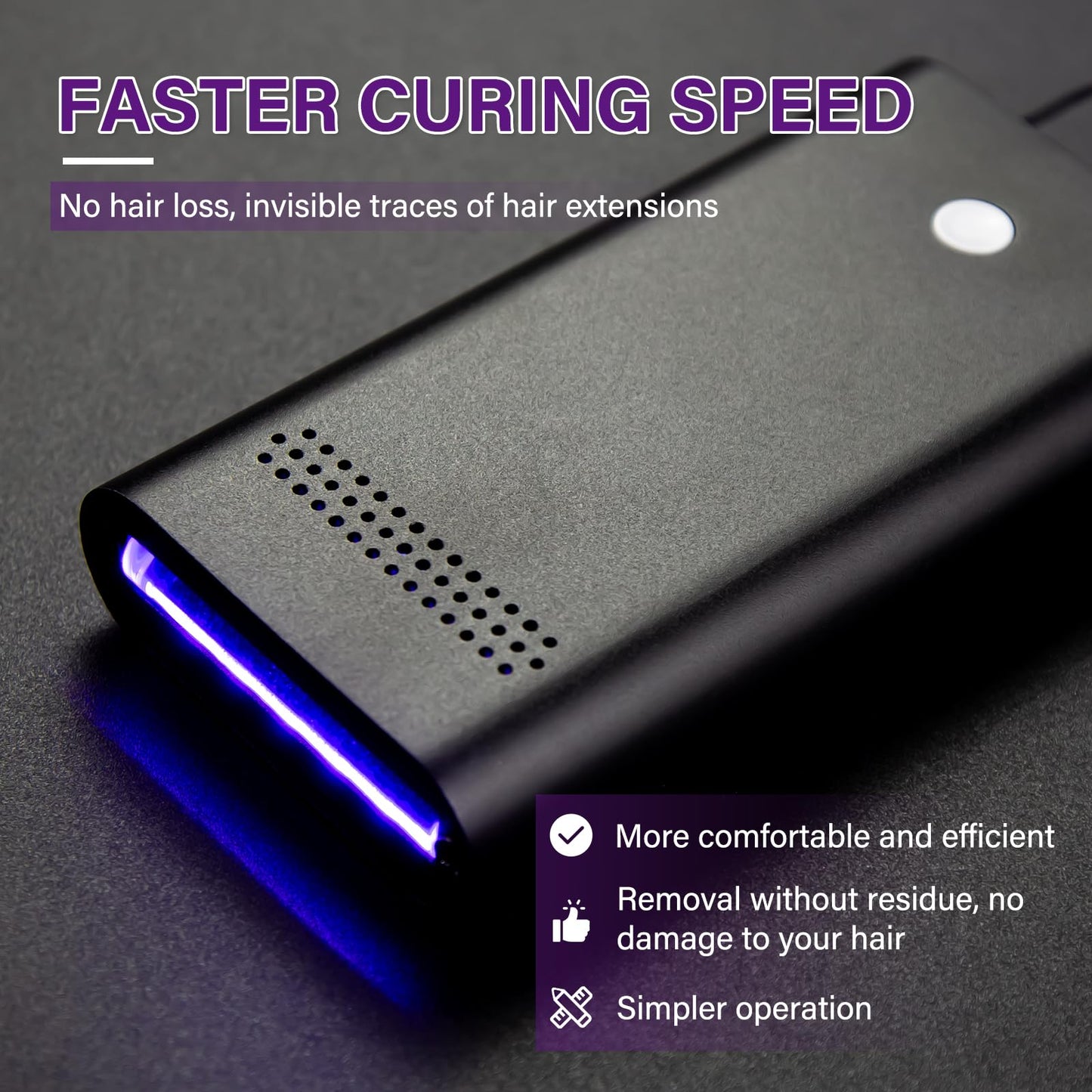 V Light Hair Extensions Kit with 1 Pack UV Lamp 1 Pack Remover Machine 4 Pack Glue 4 Pack Remover Solution