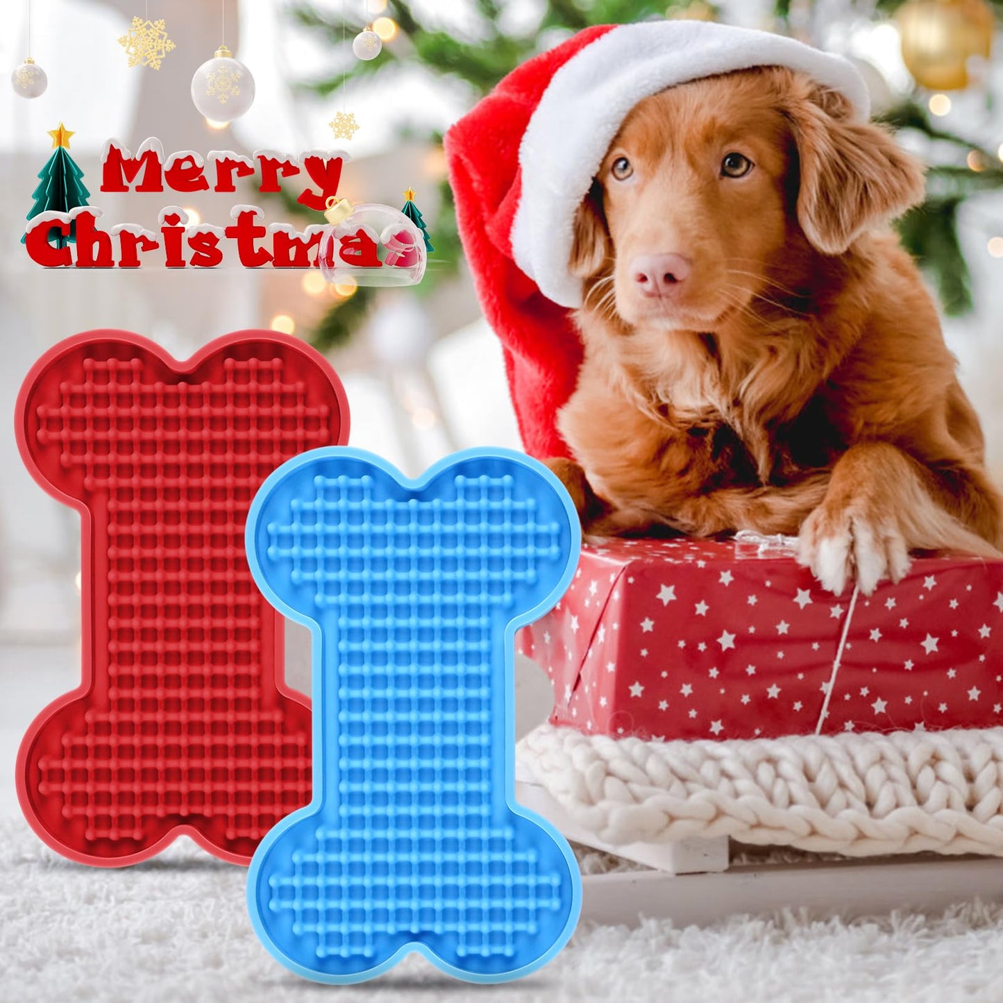 Petbank Lick Mat for Dogs - 2 Pack Peanut Butter Licking Mats, Slow Feeding Bowl, Tattoo and Anxiety Reducer for Pet Food, Yogurt, Bath, Grooming and Training