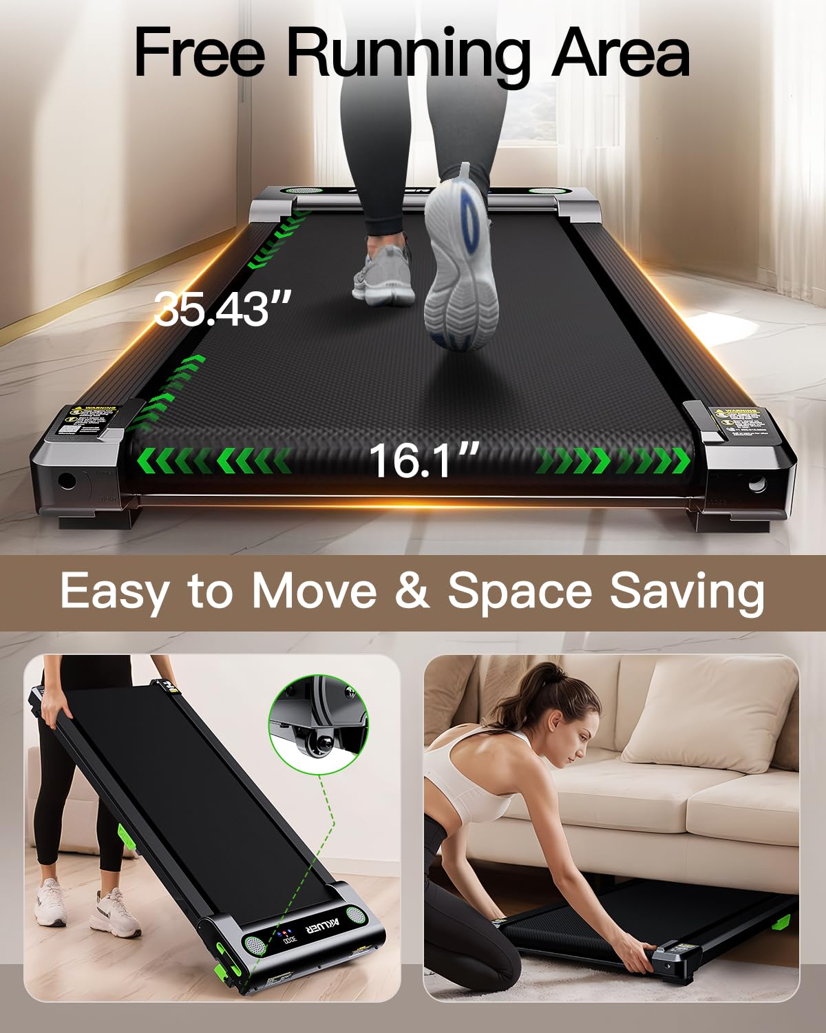 Walking Pad with Incline, Akluer Incline Treadmills for Home, 2.5 HP Under Desk Treadmill Small with Remote Control, Walking Pad Small Treadmill with LED Display