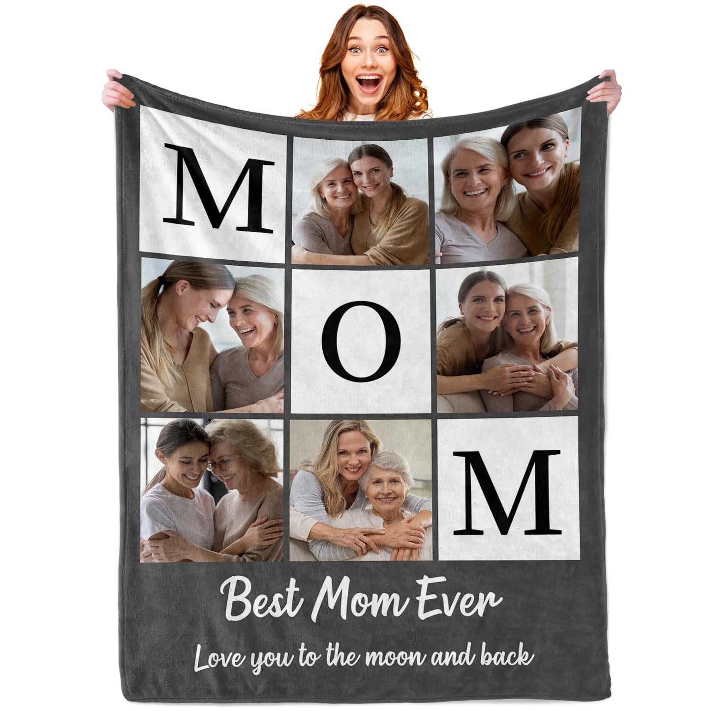 Custom Blanket with Photo Personalized Picture Blanket for Christmas Fathers Day Birthday Gifts Customized Gifts for Dad Mom Girlfriend Boyfriend Wife Husband