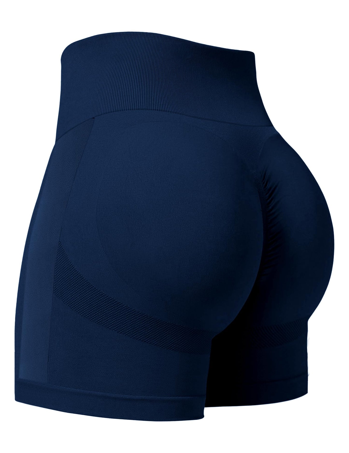 Womens 5" Scrunch Butt Lifting Shorts Workout Gym High Waisted Tummy Control Seamless Booty Yoga Biker Athletic Active Running Short Pants Compression Fitness Clothes Sport Exercise Tights Navy Blue