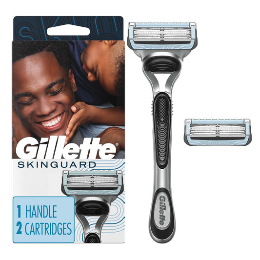 Gillette SkinGuard Razors, 1 Gillette Razor, 4 Razor Blade Refills, Designed for Men with Skin Irritation, Razor Bumps, and Sensitive Skin