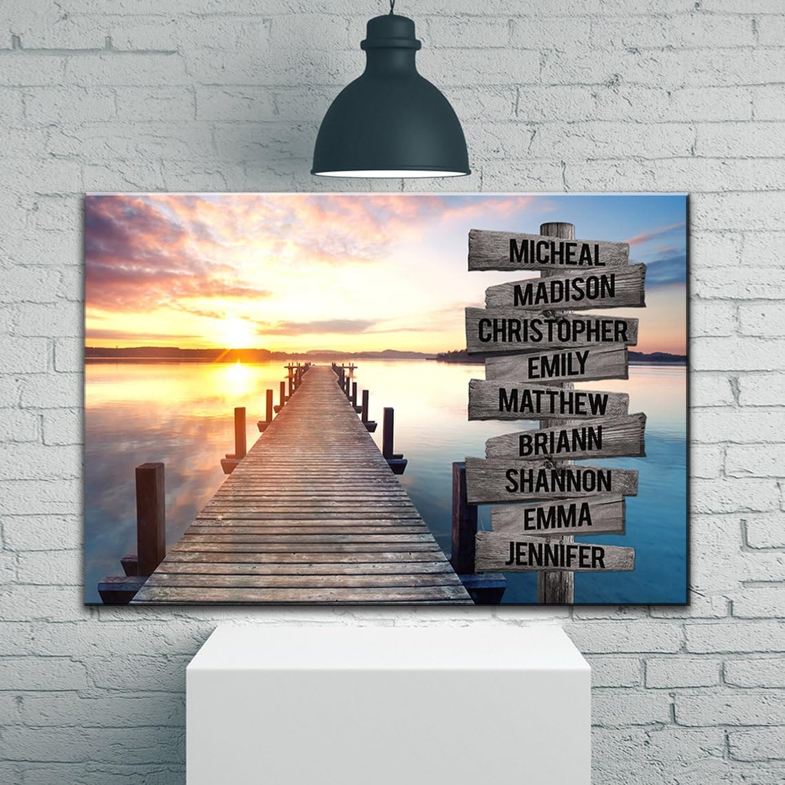 Personalized Family Street Sign Multi-Name Canvas Or Poster Wall Art, Street Sign Customized, Custom Date Of Birthday With Names, Christmas Gifts For Mom/Dad, Birthday Gift For Family