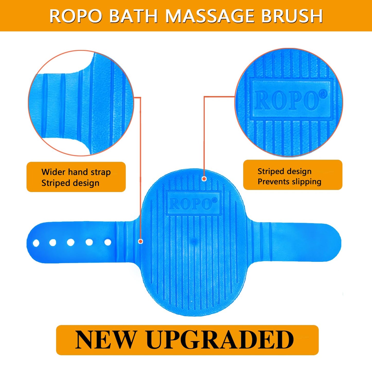 ROPO Dog Grooming Brush, Pet Shampoo Bath Brush Soothing Massage Rubber Comb with Adjustable Ring Handle for Long Short Haired Dogs and Cats 2pcs