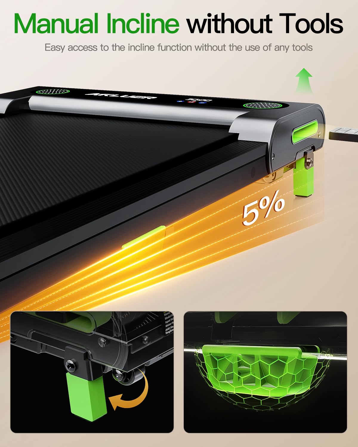 Walking Pad with Incline, Akluer Incline Treadmills for Home, 2.5 HP Under Desk Treadmill Small with Remote Control, Walking Pad Small Treadmill with LED Display