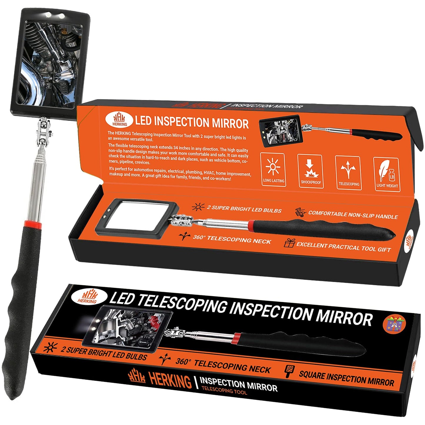 Mens Gifts for Him Telescoping Magnetic Pickup Tool with Telescoping Inspection Mirror, Unique Fathers Day Gifts for Men, Dad, Husband Boyfriend Birthday Gifts