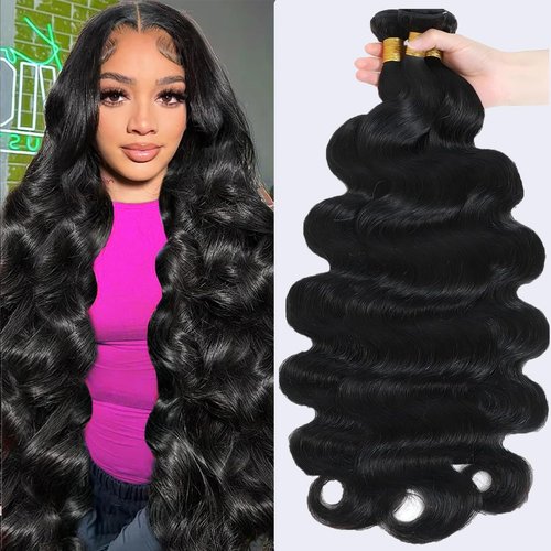 ADOIFAIR Human Hair Bundles 24 26 28 Inch Body Wave Bundles Human Hair 12A 100% Unprocessed Brazilian Virgin Human Hair 3 Bundles Body Wave Natural Color Human Hair Extensions