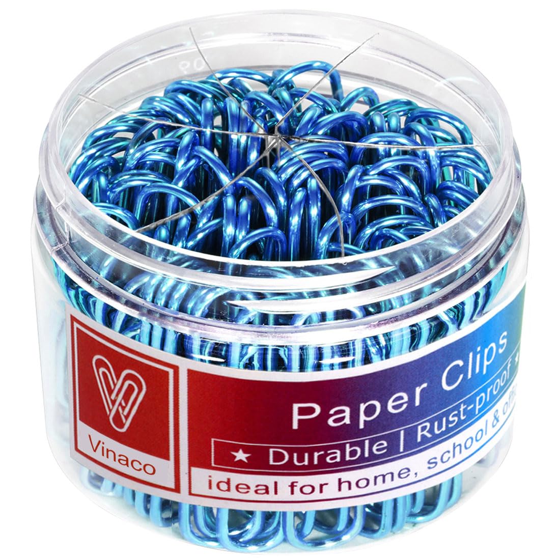 Vinaco Paper Clips Colorful, 400PCS Medium and Jumbo（1.3 inch & 2 inch） Paper Clips, Durable and Rustproof, Coated Large Paperclips Great for Office School Document Organizing (Multicolored)