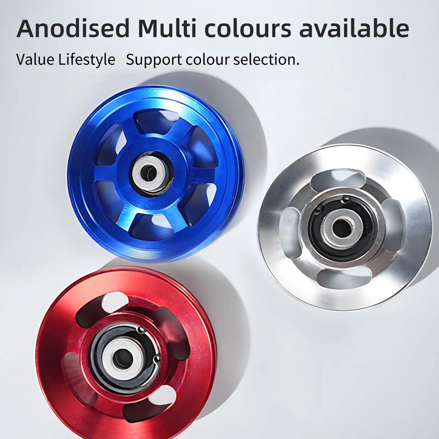 Gueiddi Aluminum GYM Pulley Wheel, Universal Aluminum Alloy Bearing Pulley Wheel for Cable Machine Gym Equipment Part Garage Door (Red 114-115mm)