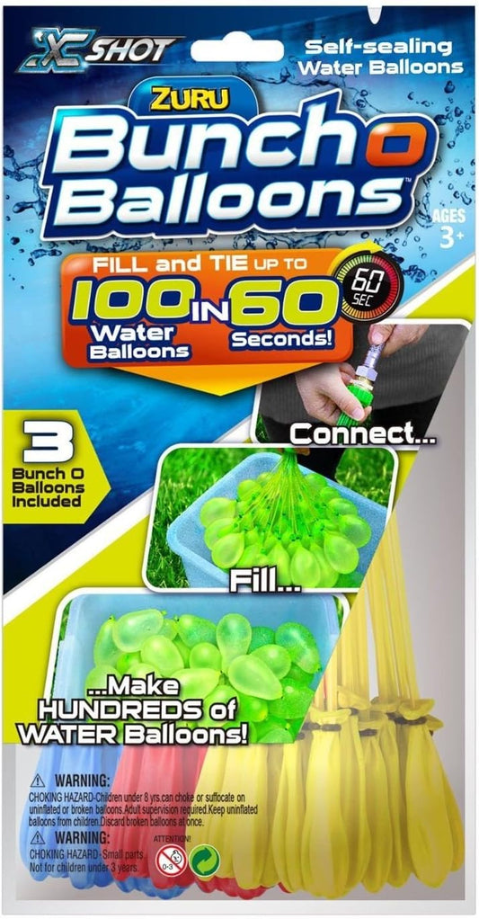 Zuru Bunch O Balloons Instant 100 Self-Sealing Water Balloons Complete Gift Set Bundle, 3 Piece (300 Balloons Total)