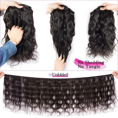 ADOIFAIR Human Hair Bundles 24 26 28 Inch Body Wave Bundles Human Hair 12A 100% Unprocessed Brazilian Virgin Human Hair 3 Bundles Body Wave Natural Color Human Hair Extensions