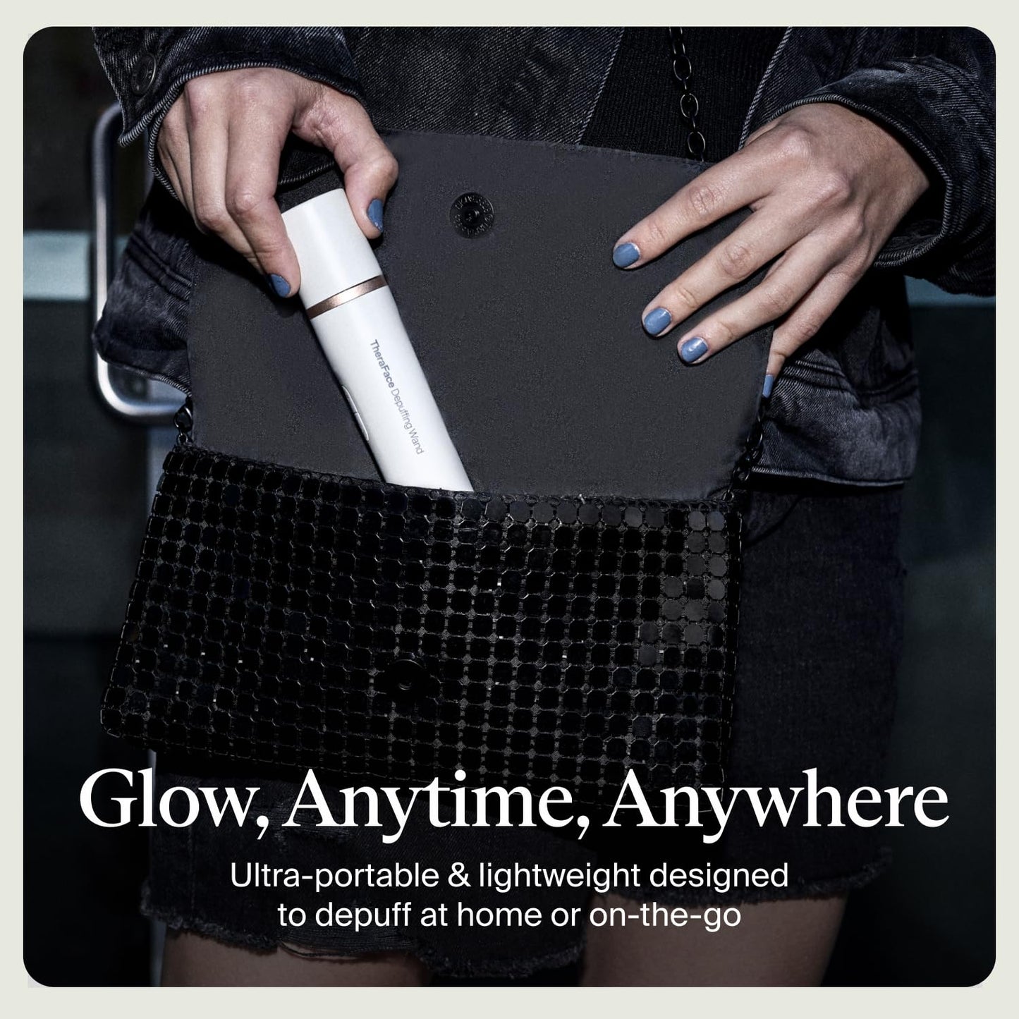 TheraFace Depuffing Wand – Cold and heat skincare treatment to depuff and glow; beauty wand, face roller and eye massager for dark circles and radiant skin, White