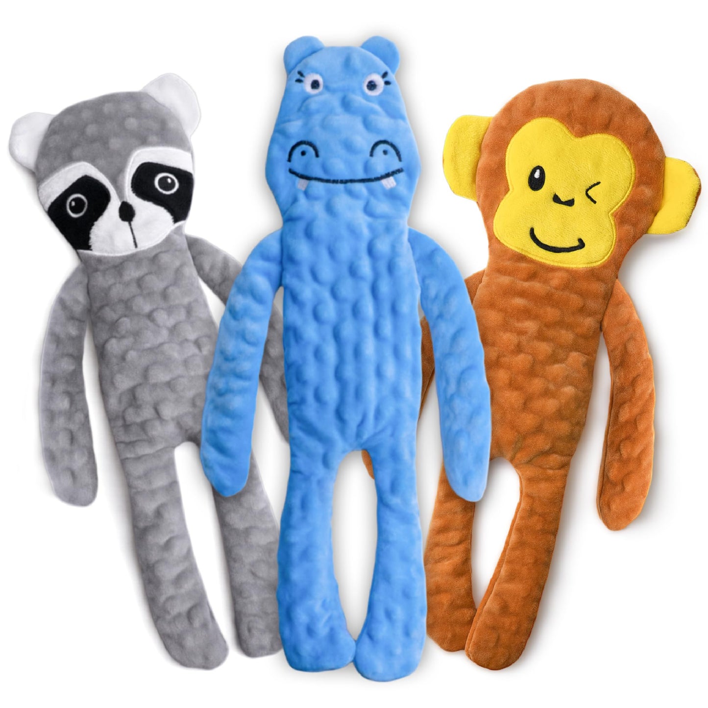 SHARLOVY No Stuffing Dog Toys Squeaky for Large Dogs, Crinkle Puppy Teething Toys to Keep Them Busy, Plush Interactive Doggie Long Lasting Chews for Aggressive Chewers