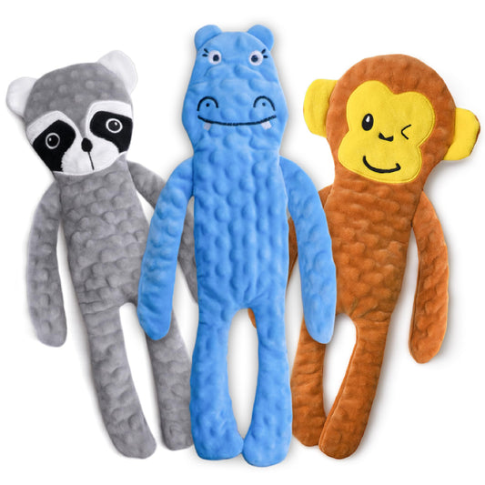 SHARLOVY No Stuffing Dog Toys Squeaky for Large Dogs, Crinkle Puppy Teething Toys to Keep Them Busy, Plush Interactive Doggie Long Lasting Chews for Aggressive Chewers